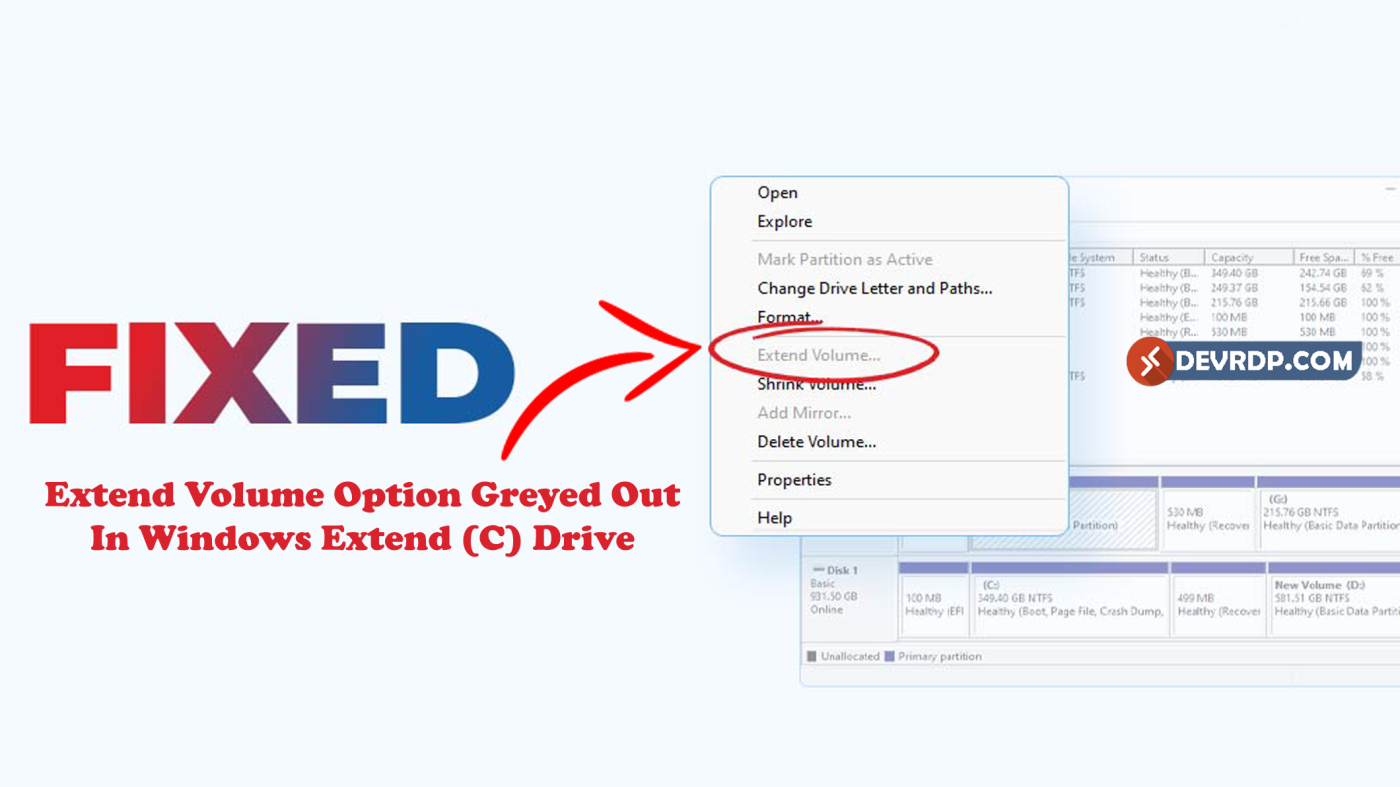 (FIX) Extend Volume Option Greyed Out In Windows Extend (C) Drive